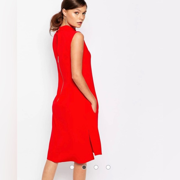 Closet Roll Neck Swing Dress - Red, Size US 4 - Picture 3 of 7